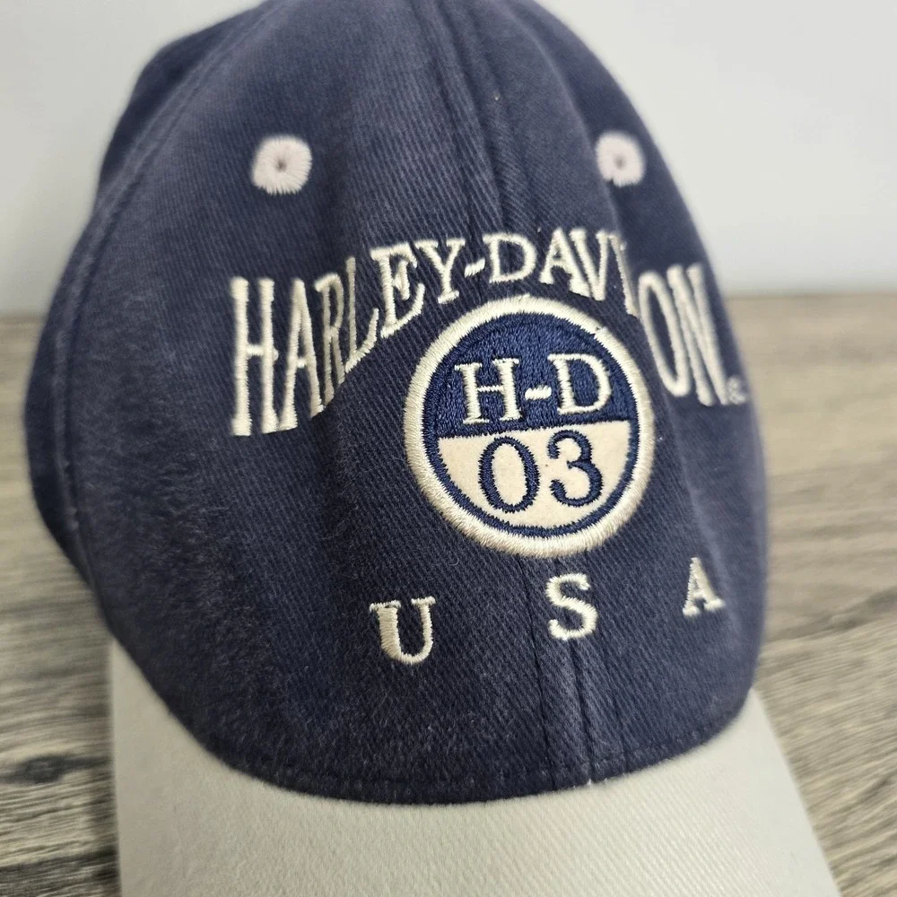 Harley-Davidson 03 USA‎ Motorcycle Baseball Hat Cap Blue One Size Fits All